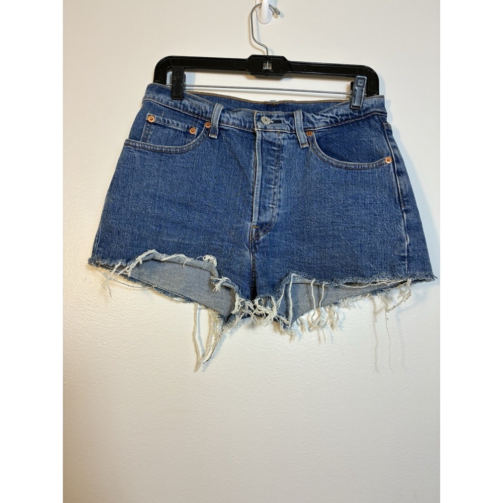Levi 501 Denim Shorts Women's 29 Mid Wash 2.5" Inseam Button Fly 90's Y2K